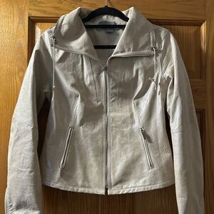 Eccoci 100% leather Women's Cream Jacket